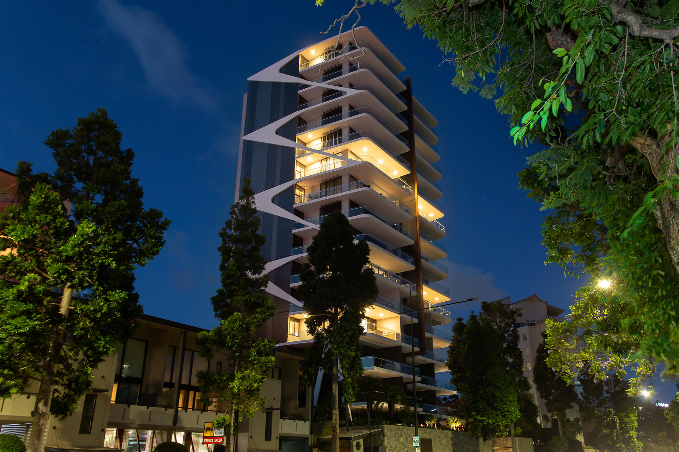 Banc stands tall along Coronation Drive in the heart of the Brisbane’s inner-city suburb, Toowong.